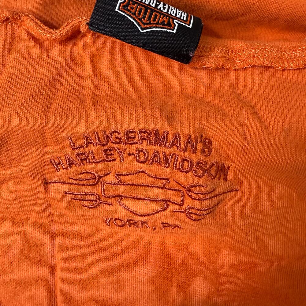 Harley Davidson Womens M Embroidered Orange Halter Top Shelf Bra York, PA - Picture 8 of 8